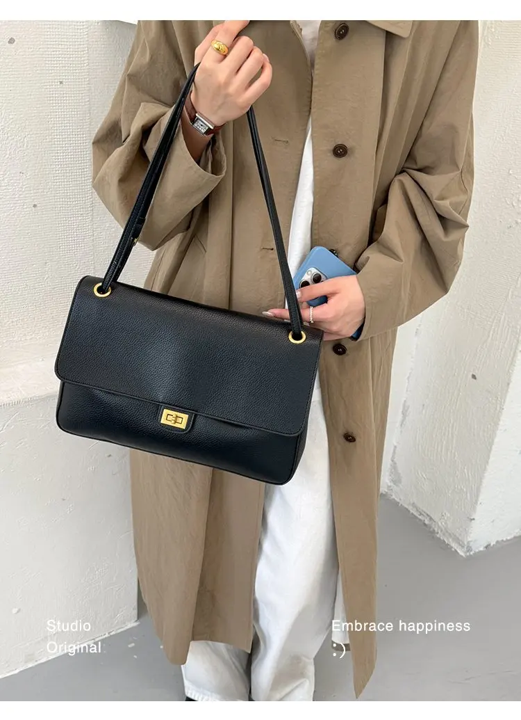Bolso tipo cubo para mujer, diseño vertical de un solo asa, tapa abatible ancha, diseño sencillo y elegante, adecuado para adultos de 20 a 60 años.