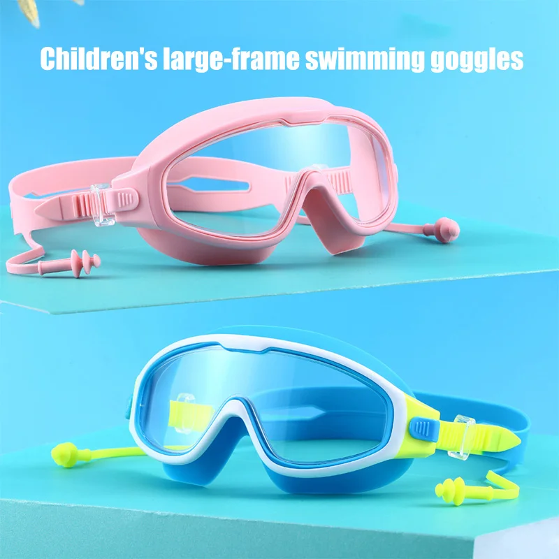 Kids Swimming Goggles for Boys & Girls (3-15 Years) - Big Frame HD View, Anti-Fog, No-Leak, Comfortable Silicone Swim Goggles view 2