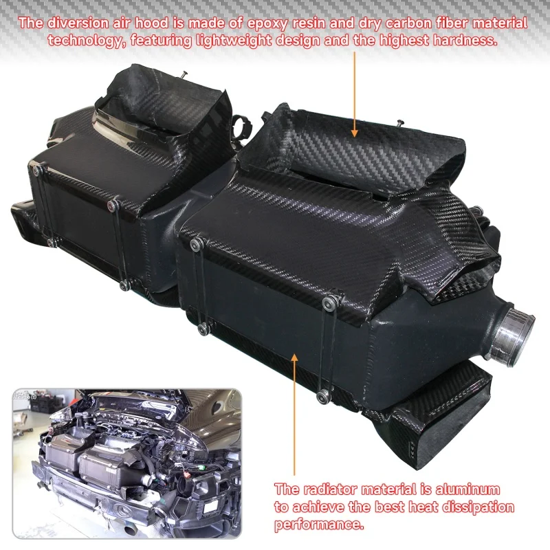 Cooling Competition Intercooler Carbon Air Duct Black Performance Kit For Porsche 992 911 Turbo AWD 427KW/580hp 478KW/650PS 20+