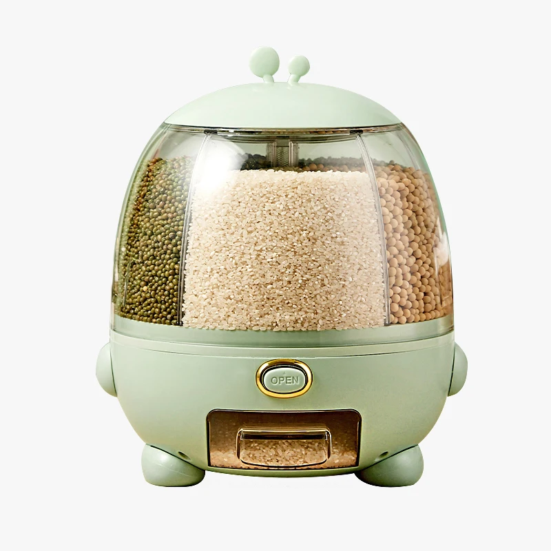 

kitchen pantry large plastic dry bulk rotating food dispenser cereal storage beans grain box rice dispen container with lid