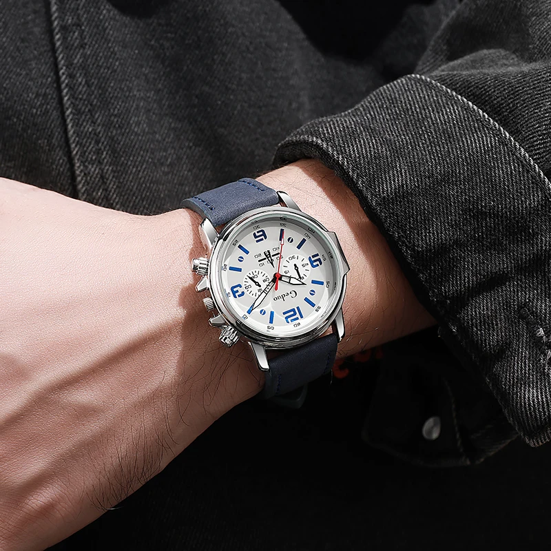 

Nice Design Fashion Men's Wristwatch Leather Strap Quartz Watch Men Sport Car Style Relogio Masculino montre homme luxe الساعات