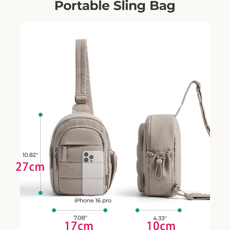 BAGSMART Small Sling Bag for Women Outdoor Puffer Crossbody Bag Purses Hobo Handbag Fanny Packs for Travel