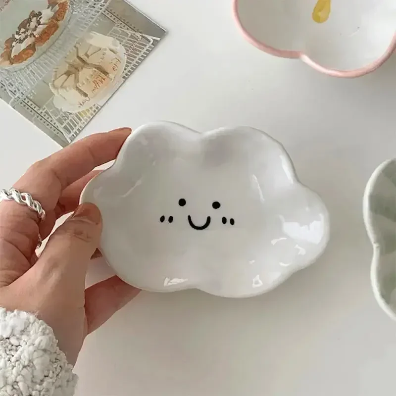 Cute Clouds Dipping Sauce Dish Hot Pot Seasoning Dishes Salad Bowl Tableware Kitchen Ceramic Soy Vinegar Snake Dessert Plate