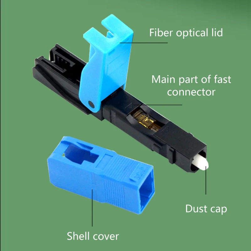 Konektor cepat FTTH UPC/APC, 50/100 buah serat optik SC Mode tunggal, konektor cepat, alat FTTH koneksi dingin, adaptor optik