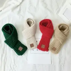 Baby Scarf Cozy Knitted Baby Winter Scarf for Cold Resistant Neck Soft Elastic Unisex Children's Neck Wrap in Solid