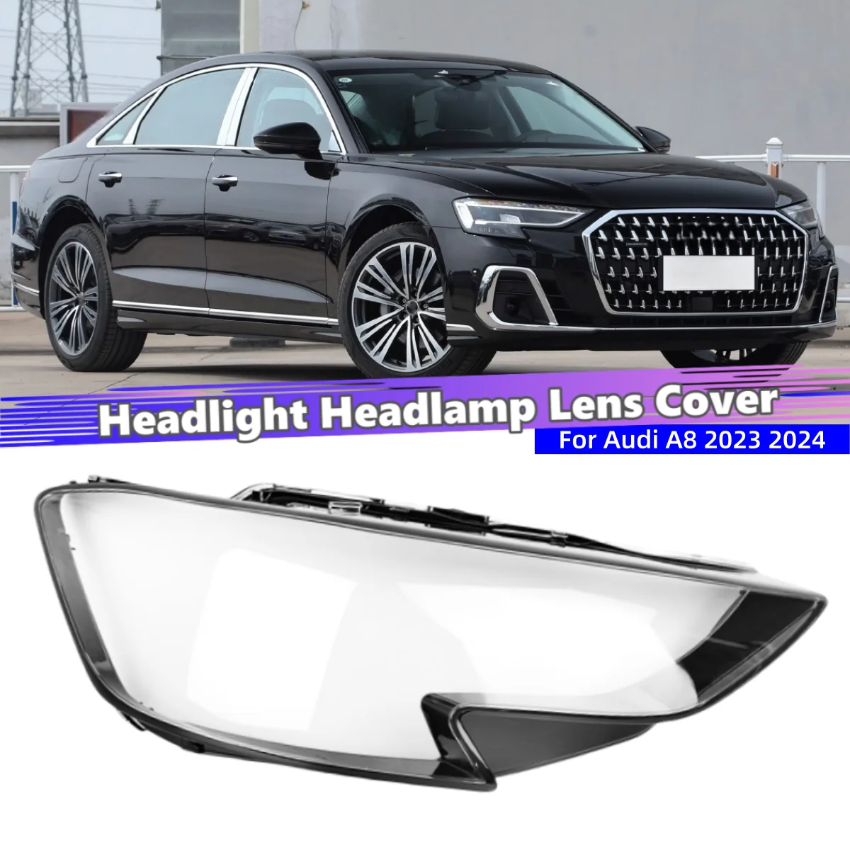 For Audi A8 A8L 2023 2024 Car Internal Spare Parts Lampshade Headlamp Cover Shade Car Front Headlight Lens Cover Lights Shell