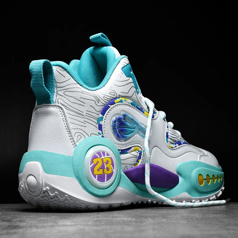 Men's Basketball Shoes Breathable Cushioning Non-Slip Wearable Runing Shoes Gym Training Athletic Basketball Sneakers for Women