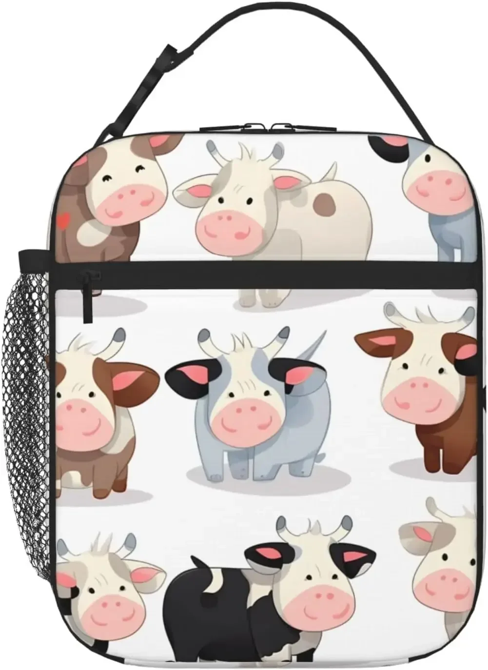 

Cow Print Insulated Lunch Bags Waterproof Lunch Tote Reusable Lunchbox Cooler Bag for Work Office Picnic Travel