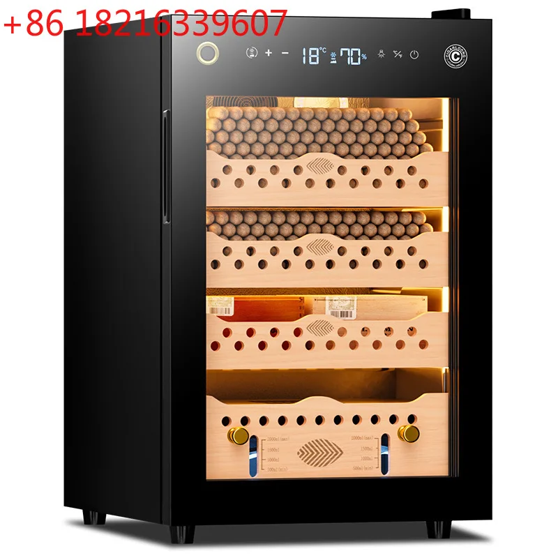 

Cedar wood shelf Intelligent mini compressor cabinet Constant temperature and humidity cigar cabinet