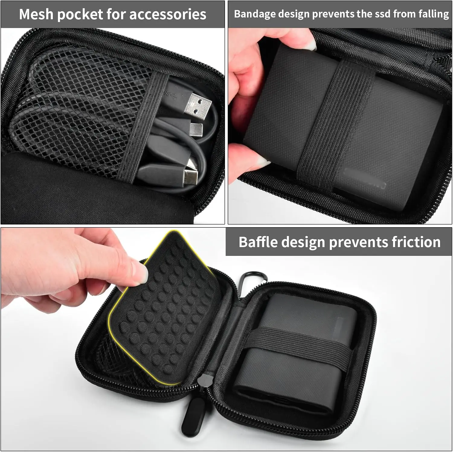 (CASE ONLY) Case Compatible with Samsung T9/ T7/ T7 Shield Portable SSD 1TB 2TB 4TB External Hard Drive, Storage Travel Carrying