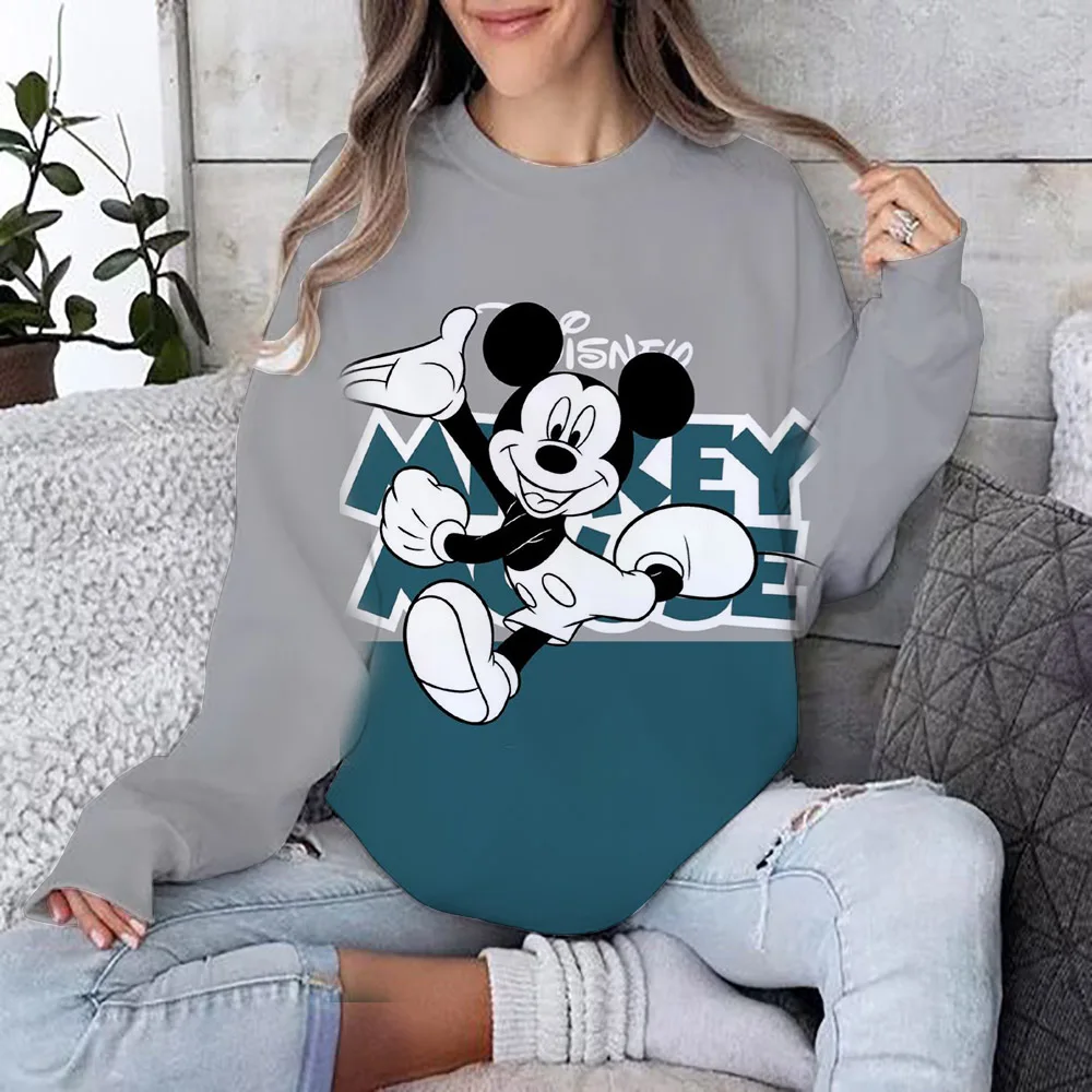 Disney Women Hoodies and Sweatshirts Mickey Mouse Fall Spring Sweatshirts Fall Spring Harajuku Long Sleeve Hoodie Clothes