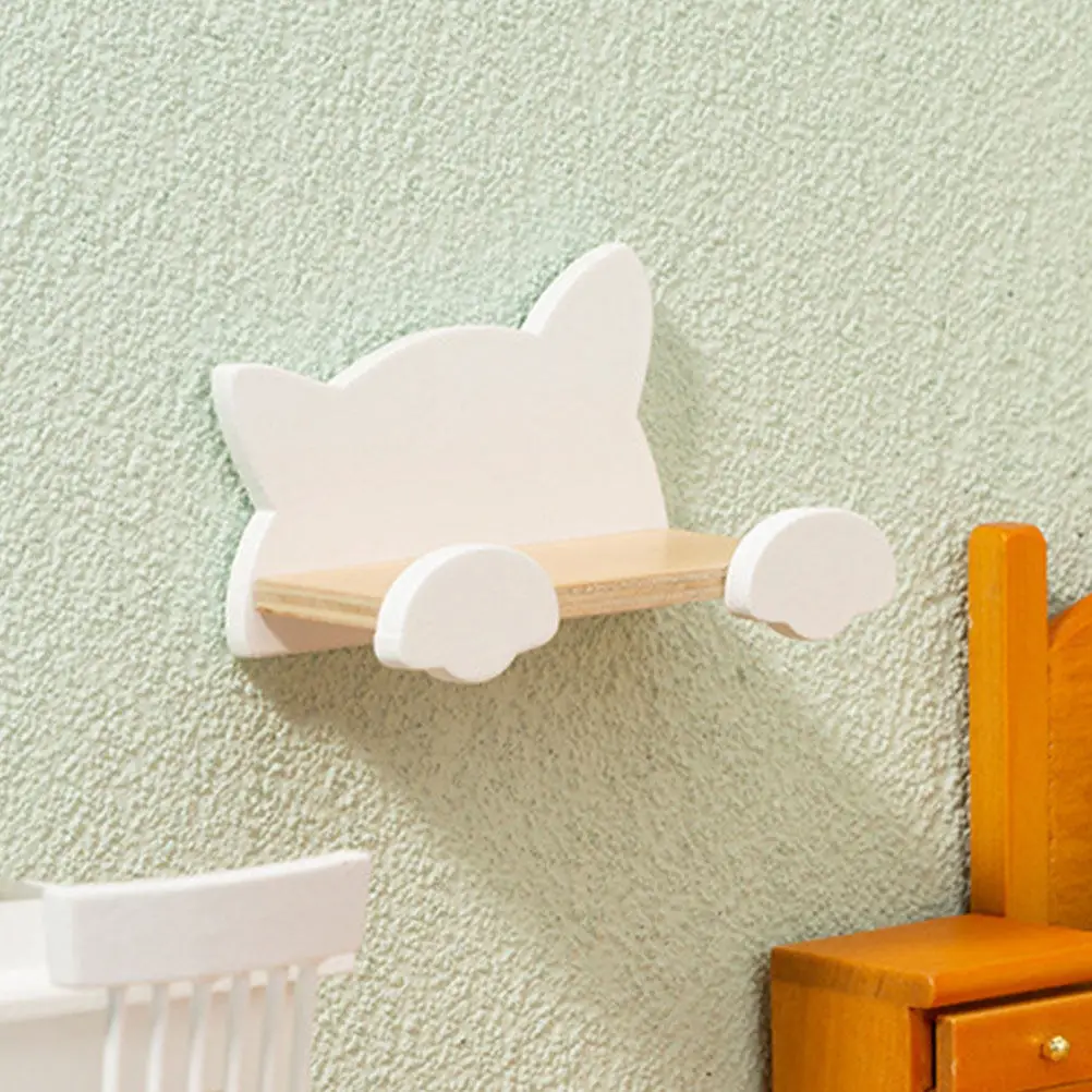 

2Pcs Smooth Edge Mini Wall Shelf Wooden Miniature Rack for Mini House Decor Kids Play Parent Child Activity Desktop Landscaping