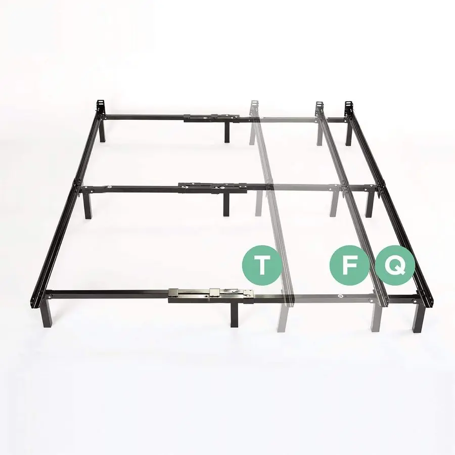 

Compack Metal Adjustable Bed Frame 7 Inch Support Bed Frame for Box Spring and Mattress Set, Twin Full Queen