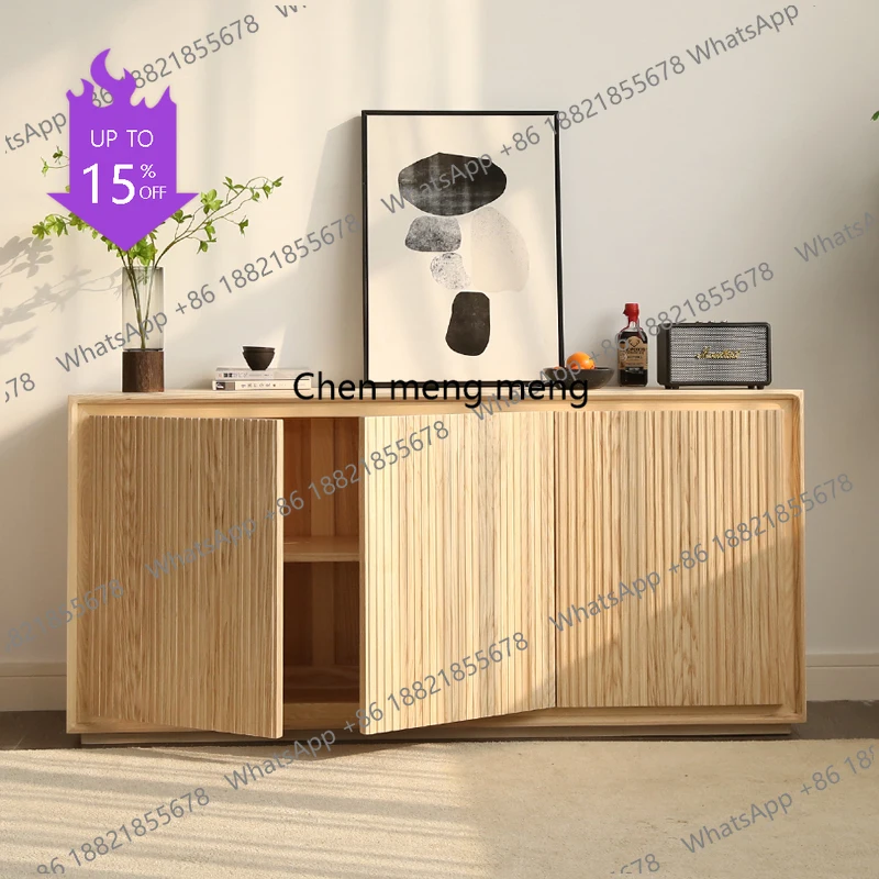 M45 restaurant storage locker Modern Nordic living room dining side cabinet Japanese-style log simple custom gate solid wood cab