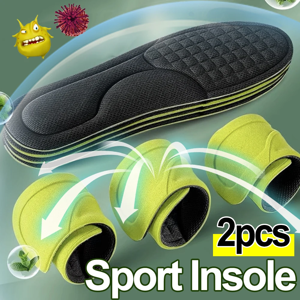 Soft Memory Foam Insoles for Shoes Men Women Deodorant Absorb-Sweat Massage Sport Insole Feet Orthopedic Shoe Sole Running