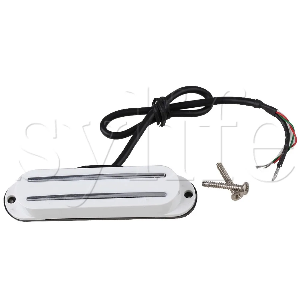 White 4 Wire Magnetic Dual Rail Pickup Humbucker Electric Guitar Neck Pickup