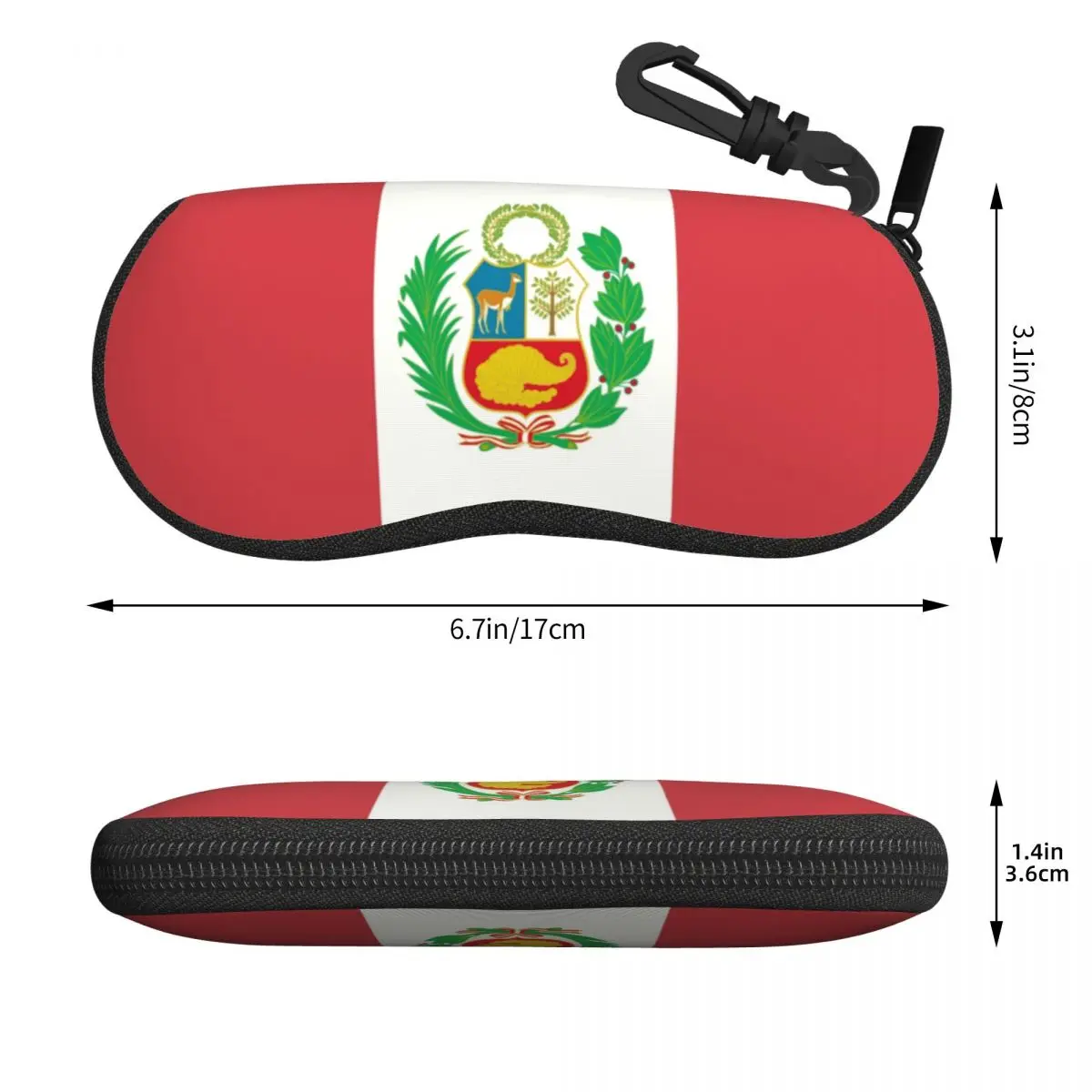 Bandera personalizada del Perú, estuche para gafas con diseño de bandera peruana, estuche para gafas de viaje Unisex, caja protectora para gafas de sol