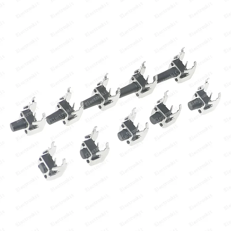 100pcs 10value 6x6mm Panel PCB Momentary Tactile Tact Switch kit Box6*6*4.3/5/6/6.5//8/9/10/11/12mm Right Angle With stent