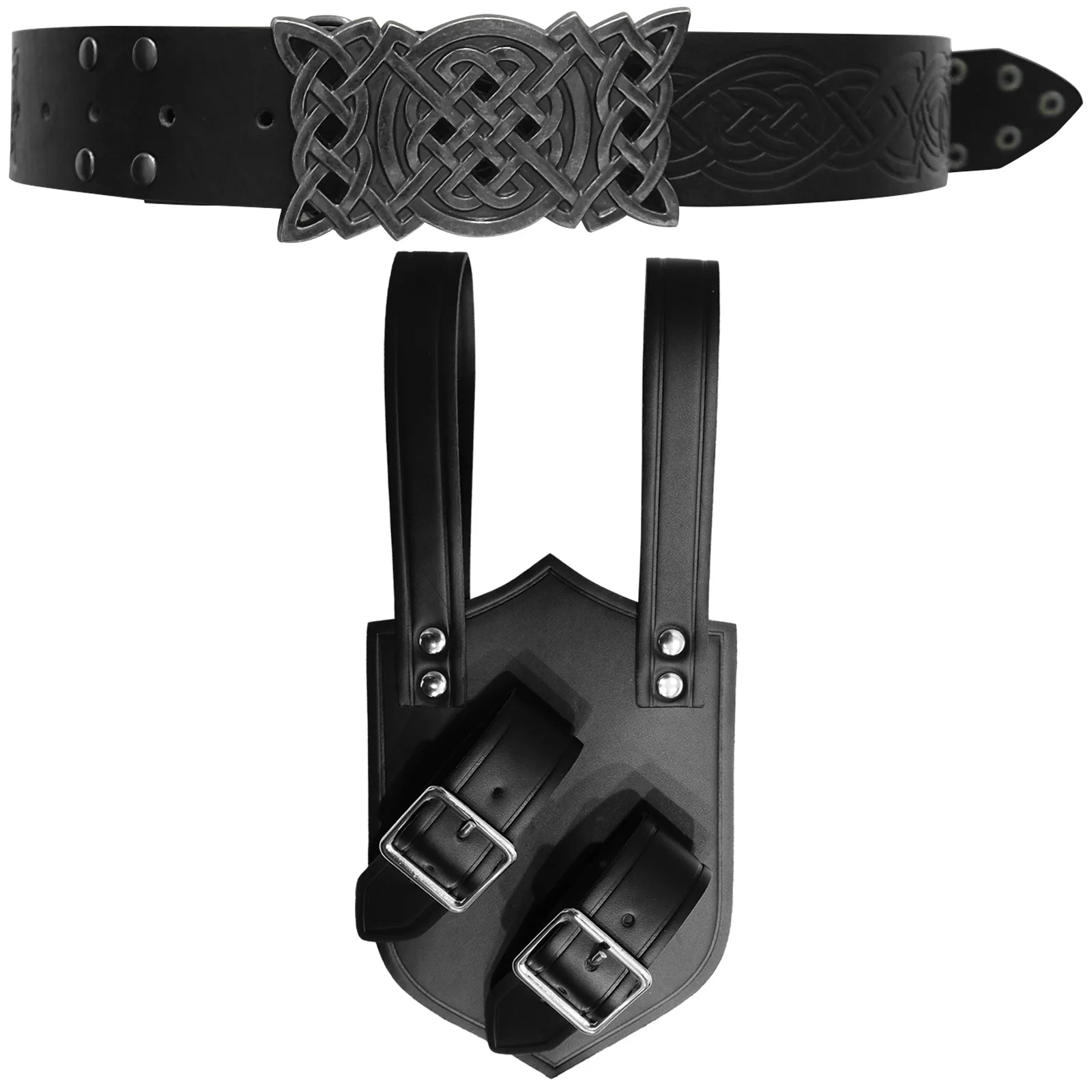 Retro Sword Sheath and Sword Pouch Viking-Style Medieval Warrior Retro Outdoor Leather Belt Party Cosplay Props