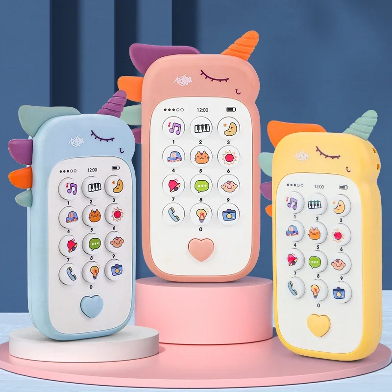 Baby Phone Toy Music Sound Telephone Sleeping Toys with Teether Simulation Toys Phone Infant Early Educational Toy Kids Gifts