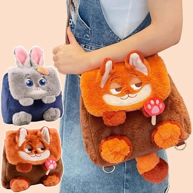 

Disney Zootopia аниме полиэстер сумка на одно плечо персонаж мультфильма модная повседневная плюшевая сумка на молнии детские сумки на плечо