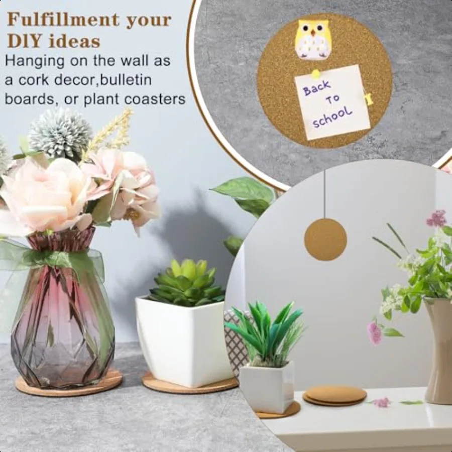 10 قطع من قواعد الأكواب والصحون المصنوعة من الفلين مقاس 4 بوصات تحافظ على العدادات والأرضيات نظيفة وجافة #6