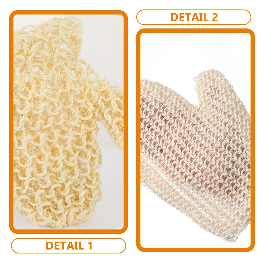 

2Pcs Natural Sisal Bath Mitts for Gentle Exfoliation Body Scrubbing Gloves Shower Foaming Bathing Accessories Bath Mittens
