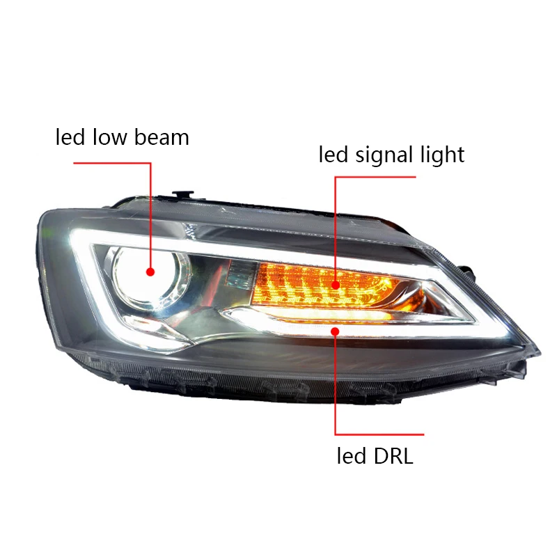 LED Car Headlight For VW Jetta MK6 2012 2013 2014 2015 2016 2017 2018 style Headlights DRL Turn Signal High Beam Projector Lens