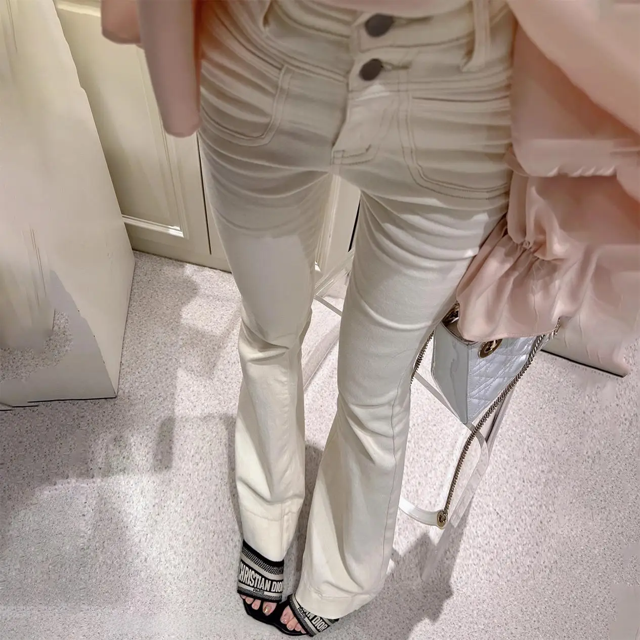 

High Waist Slim Fit Women's Jeans Pure Desire Butt Lifting Washed Denim Pants Trousers Cotton Stretch Fabric Floor Length