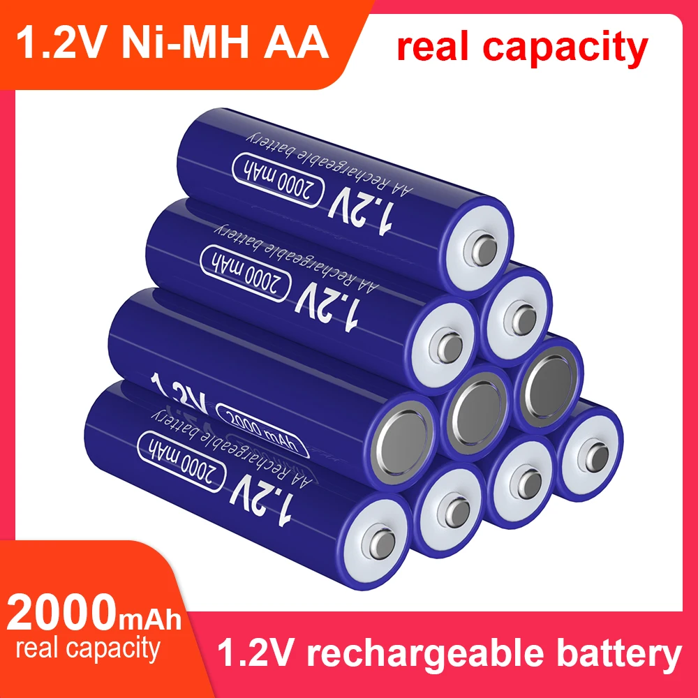 

R7 2000mAh 1.2V AA Rechargeable Battery aa Ni-MH 100% real capacity AA Batteries Rechargeable for Microphone,Camera ,Toys