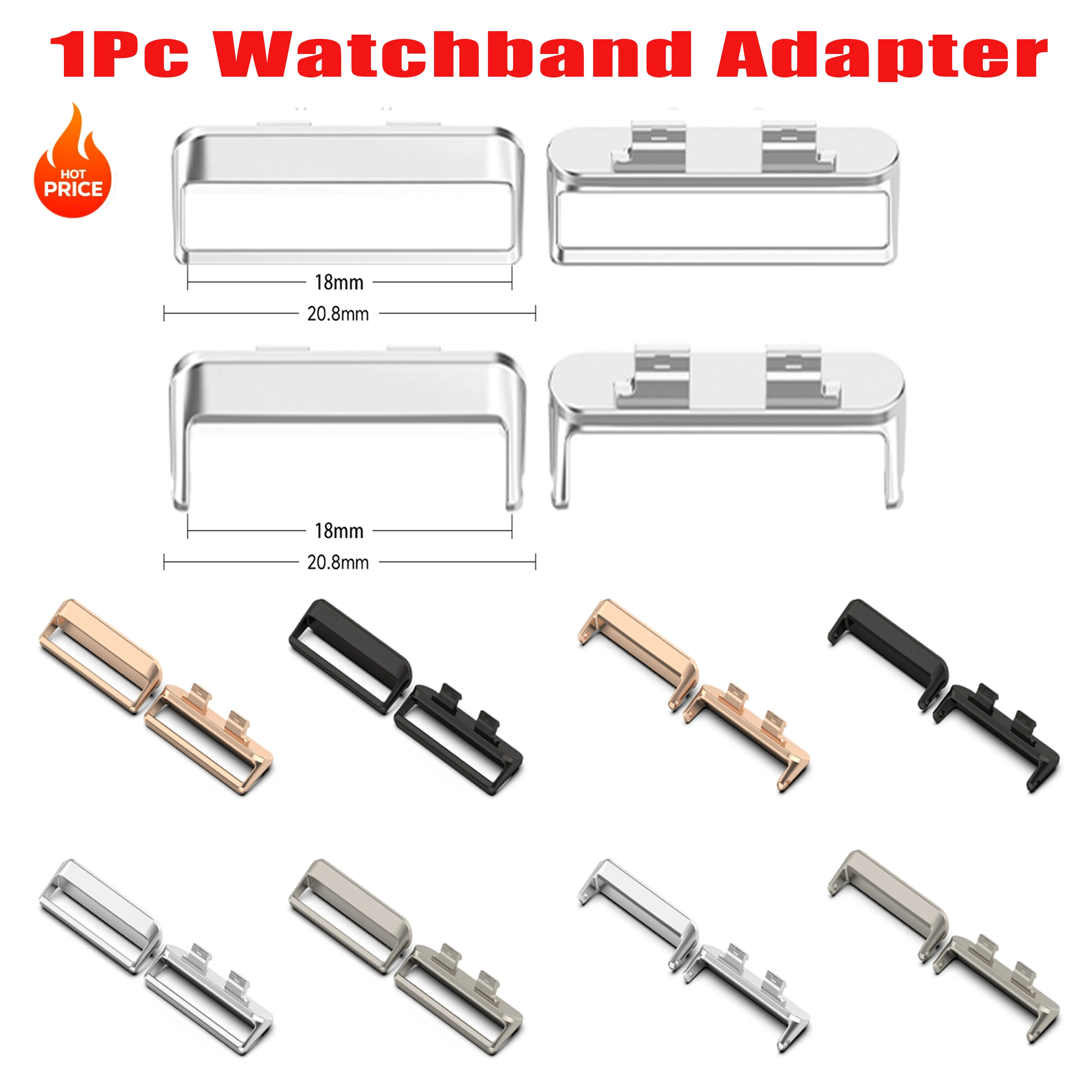 18mm 1Pc Adapter for Huawei Watch Band 11/11 NFC/11 Pro/11 Pro NFC Watchband Connector Strap Stainless Metal Steel Accessories