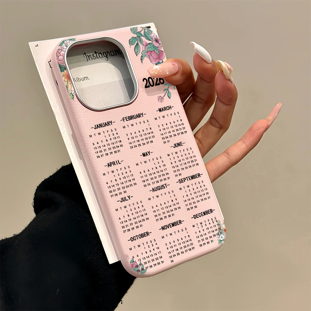 

Floral 2026 Calendar Phone Case For Xiaomi 17 Pro Max 15T 14T 13T Pro For Xiaomi 15 14 13 Mi 11 Lite 5G Antishock Durable Cover