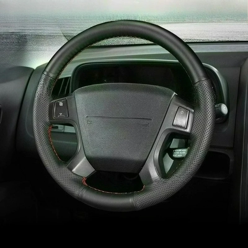 

Hand Stitched renovation Non-slip wear-resistant black leather car Steering wheel cover For Dodge Caliber Avenger Journey