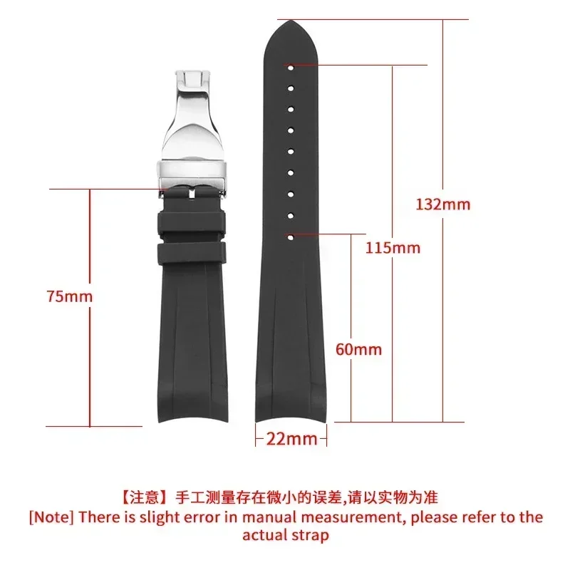 Comfortable Skin Friendly Silicone Watch Strap for Tudor Black Bay 1958 Bronze Small Copper Flower Red Flower Series Strap 22mm