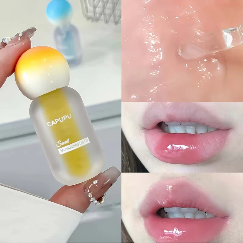 Four Flavors Moisturizing Lip Oil Lip Balm Hydrating Fades Lips Lines Lipsticks Anti-Dryness Lip Plumper Essence Oil Lips Makeup