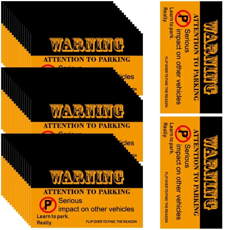 A set of 50 parking violation notice cards to design parking violation reminders for drivers and property managers.