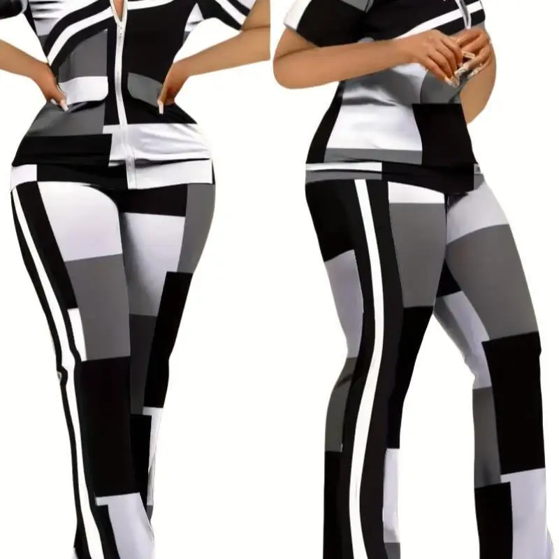 

Slim Fit Zipper Pants Set Women's Fashion Long Trousers Ensemble Silk Material Winter Collection Fashionable Elderly Women