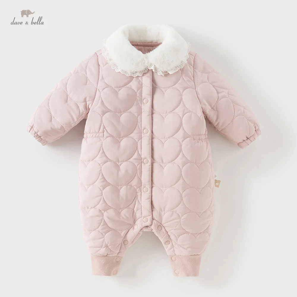 

Dave Bella Baby Jumpsuit Autumn Winter Newborn Velvet Creeper Girl Fashionable Casual Romper Outdoor Children Clothing DB4242863