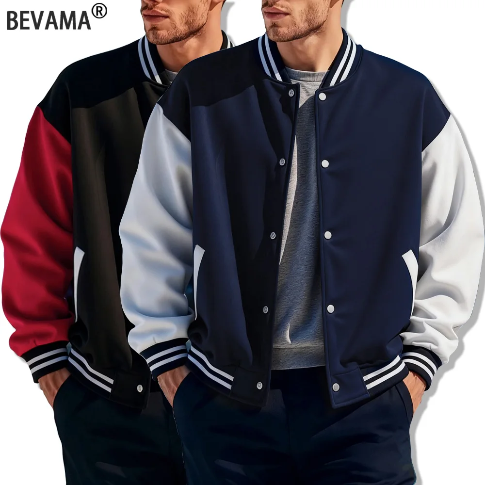 

Мужская классическая бейсбольная куртка, осеннее ветрозащитное теплое уличное пальто, повседневная повседневная верхняя одежда больших размеров, униформа с длинными рукавами, уличная одежда