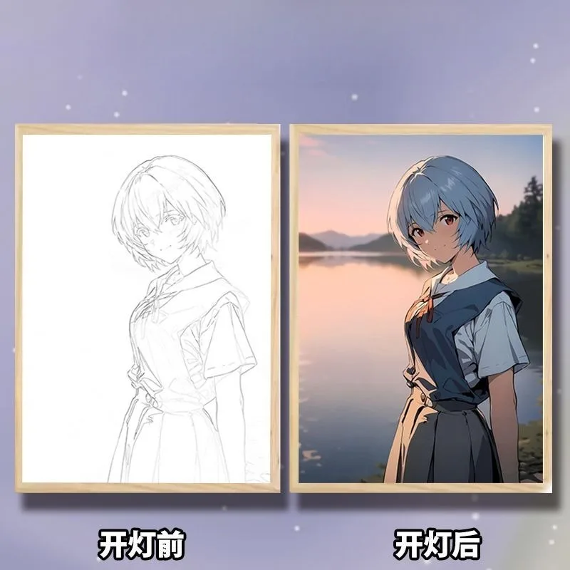 Neon Genesis Evangelion Lighting schilderij Perifere Asuka driedimensionale fotolijst woonkamer ins windlantaarn schilderij