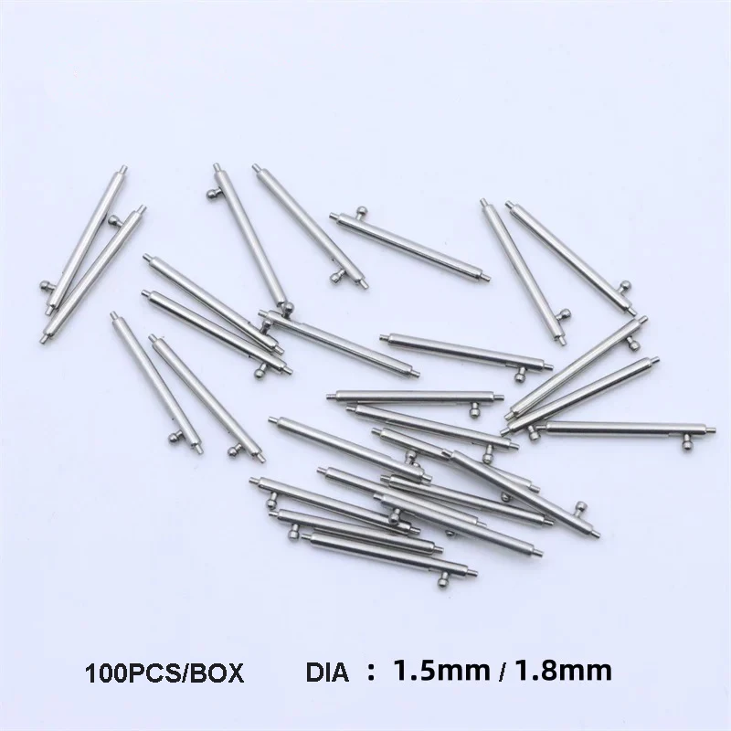 100pcs Watch Accessories Quick Release Spring Bars Kit 14 - 24mm Stainless Steel Watch Band Strap Spring Bar Watch Braclet Parts