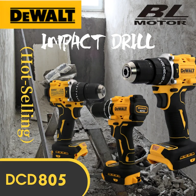 

Dewalt DCD805 Cordless Impact Drill Brushless Eletric Drill Rechargeable Portable Hand held Wireless Power Tools For 20V Battery
