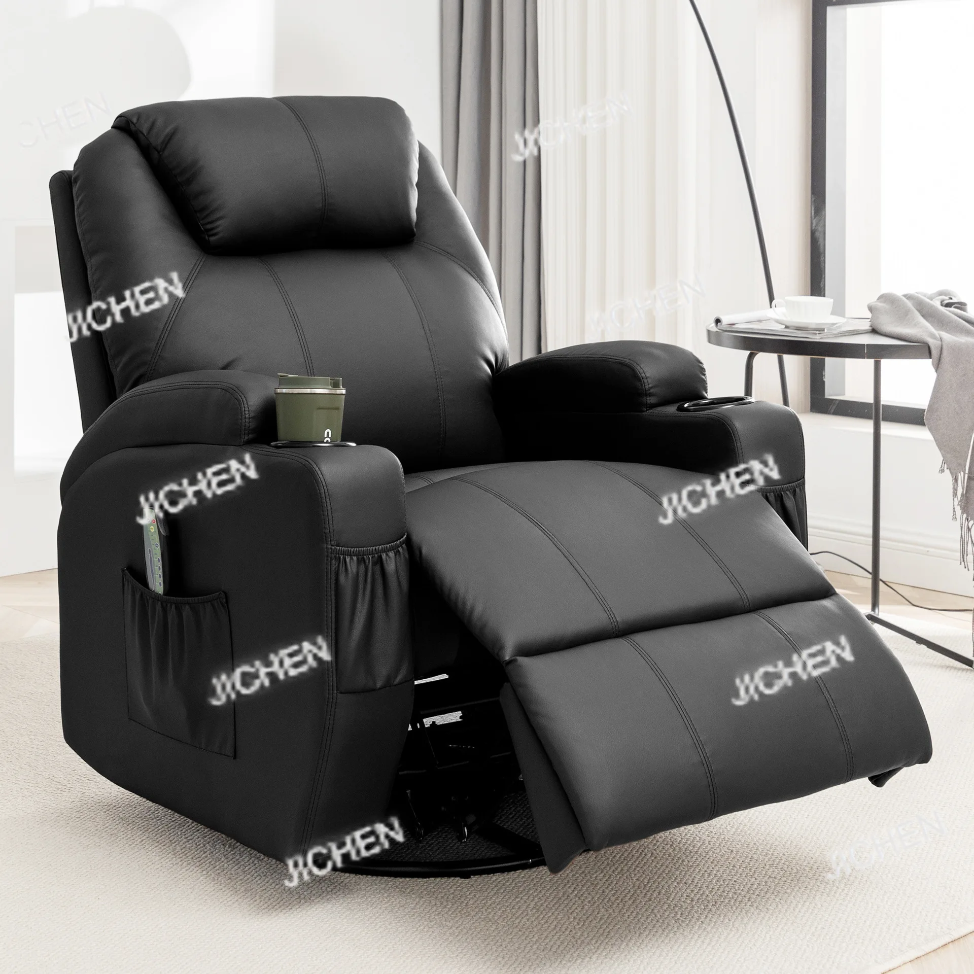 

Single leather massage heating living room multi-functional sitting and lying wall elderly chair sofa waist massage