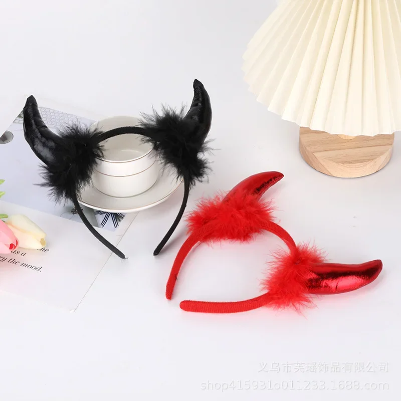 Halloween Devil Horn Hair Band Funny Holiday Party Hair Accessories for Women Girl All Saints' Day Carnival Dress Up Props Gifts