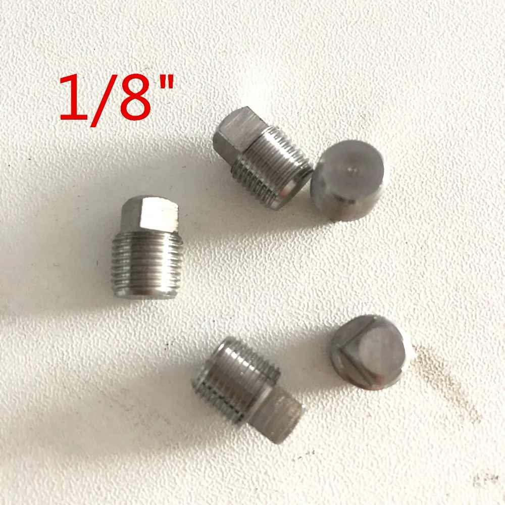 Bouchon de raccord de tuyau à tête carrée en acier inoxydable 304, 1/4 "3/8" 1/2 "3/4" 1 ", 5 pièces