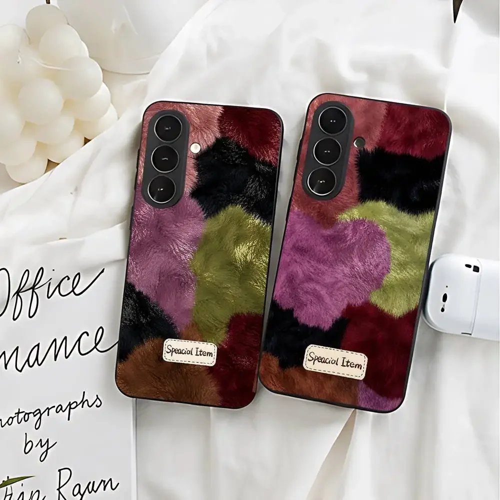 Multiple Colors Velour Heart Liquid Phone Case For Samsung Galaxy S21 S22 S23 S24ULTRA S25ULTRA FE Ultra Plus5G A52S S26 Cover