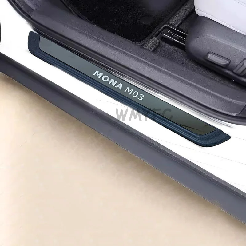 Для Xpeng Mona M03 2025 автомобильные аксессуары, накладка на порог, накладка на педаль, наклейки, автопорт, защита для склеивания