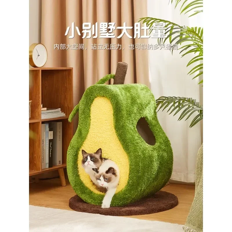 Avocado Cat Nest Universal All Seasons Closed Security Cute Climbing Frame  Scratching Board Integrated Bed