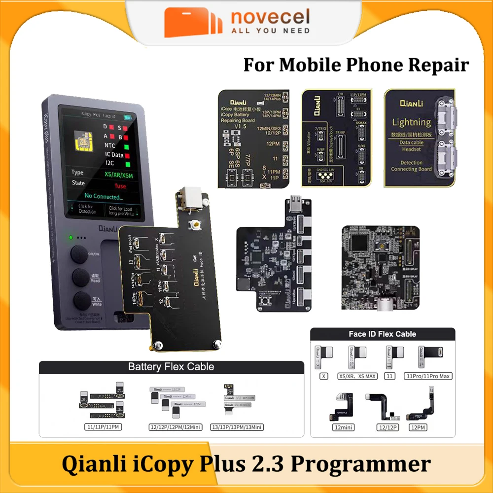 

Qianli iCopy Plus 2.3 Программатор EEPROM для iPhone X-14 Pro Max ЖК-батарея Face ID без пайки, матричный ремонт, гибкий кабель