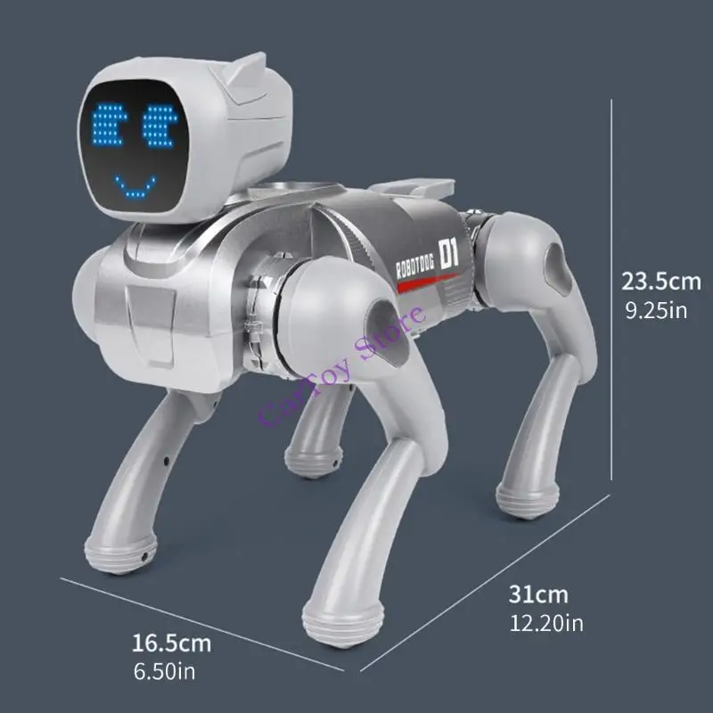 Brinquedo simulação interativa cão robótico com controle remoto programável 2.4G com atualizações recursos educacionais